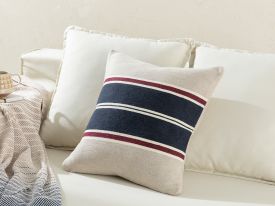 Weaved Cushion Cover Navyblue-Beige