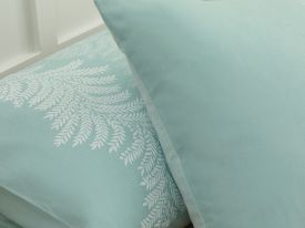 Elegant Leaves Cotton 2 Set Pillowcase 50x70 Cm Light Celadon