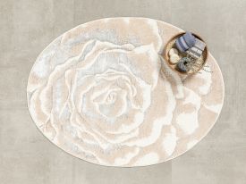 Pretty Rose Cotton plush Cotton Bath Mat 90x120 Cm Pink-Gray-Cream