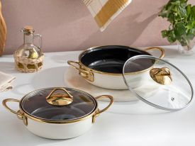 Isidora Enamel 2 Set Shallow Pan Set 16-18 cm Cream