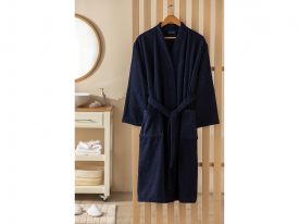 Dia Cottony Kimono Bathrobe L-Xl Dark Blue