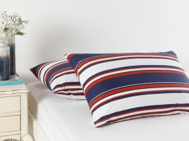 Boho Stripe Cottony 2 Set Pillowcase 50x70 Cm Dark Blue