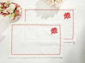 Coral Reef Polyestere 2 Set Place Mat White-Red