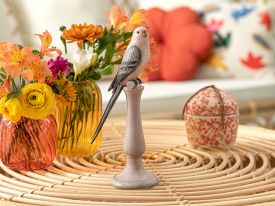Pink Parrot Decorative Object 11.5x8.3x26.3 Cm Pink