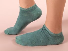 Cool Dot Cotton Woman Ankle Socks 36-40 Green