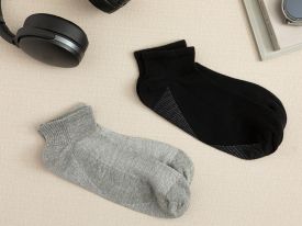 Sportive Cotton Mens socks With 2 Pieces Standard Black-Gray