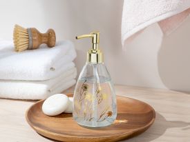 Dandelion Glass Lıquıd Soap Dıspense 7x7x18 Cm Gold