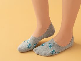 Elsa Cotton Women Single Ballet Socks 36-40 Gray
