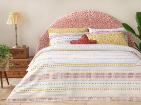 Daisy Lines Printed King Size Summer Blanket 240x220 cm Pink