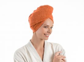 Plain Cottony Hair Cap Standard Orange