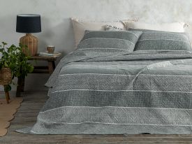 Natural Flow Multipurpose For One Person Bed Quilt Set 160x220 Cm Stone Color