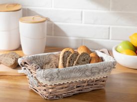 Creative Willow Rectangular Bread Basket Beige