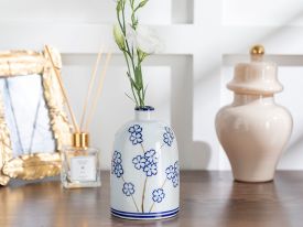 Sakura Porcelain Vase 9x9x15 Cm Blue-White