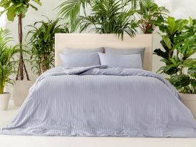 Crystal Silky Twill King Size Duvet Cover Set 240x220 Cm Blue
