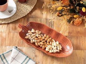 Leaf Seamless Appetizers Plate 35x18 Cm