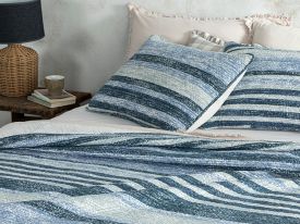 River Multipurpose King Size Bed Quilt Set 240x220 cm Blue