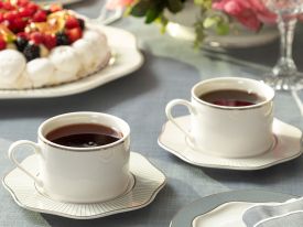 Grace New Bone 2 Set Tea Cup Set 220 ML. White - Gray