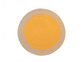 Round Jute  Decorative Jute Rug 120 Cm Yellow