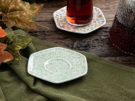 Flowerpot Porcelain Tea Plate 12 cm Green