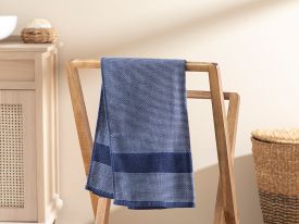 Elegant Lines Face Towel 50x80 Cm Dark Blue