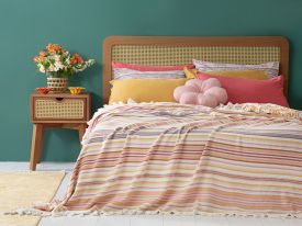 Aria Weaved For One Person 160X240 Cm Pink-Yellow