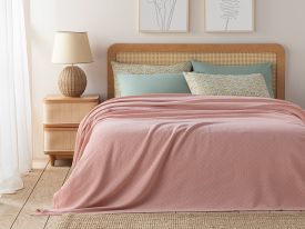 Plain Cottony King Size Summer Blanket 240x220 cm Pink