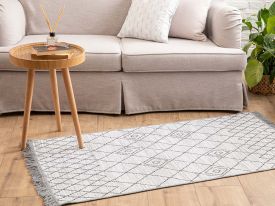 Diamond Cotton Rug 80x150 Cm Light Gray
