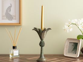 Chic Palm Candlestick 15.7x15.7x24.5 Cm Brown-Green