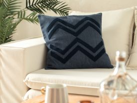 Lierra Punch Embroided Cover Throw Pillows 45x45 Cm Indigo