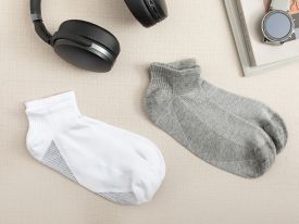 Sportive Cotton Mens socks With 2 Pieces Standard White-Gray