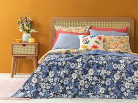 Sweet Daisies For One Person Multi-Purposed Quilt 160X220 Cm Blue