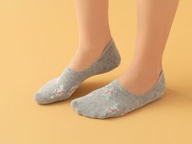 Emily Cotton Women Single Ballet Socks 36-40 Gray