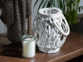 Shiny Bamboo Lantern White
