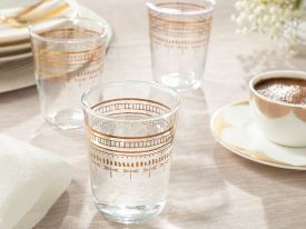Glass 6 Pack Coffe Side Water Glass 100 ML Gold