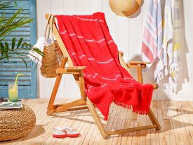 Seaside Pes Striped Beach Towel 70x150 Cm Red