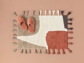 Square Bathroom Mat 60x90 Cm Beige-Tile