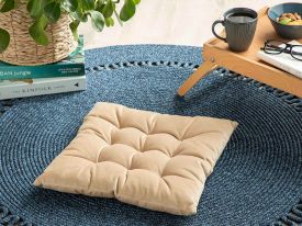 Sandy Square Velvet Armchair Cushion 40x40 cm Light Brown