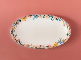 Flower Spree Porcelain Platter 25 Cm White