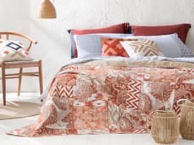 Golden Orient For One Person Multi-Purposed Quilt 160X220 Cm Coral