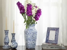 Trace Porcelain Vase 15.5x15.5x34.5 Cm Blue-White