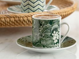 Yelena Porcelain 12 Pieces Coffee Cup Set 80 ML Green