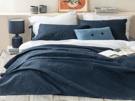 Easton Multipurpose For One Person Bed Quilt Set 160x220 Cm Dark Blue
