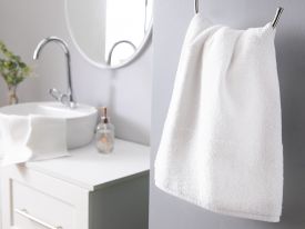 Rice Stitch Bath Towel 60x10 Cm White
