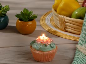 Cupcake Cafe Candle 7x7x17 Cm Pink