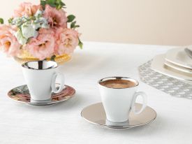 Coffee Cup Set 80 ML Silver