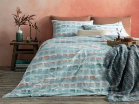 Blurred Check Cottony Double Person Duvet Cover Set Pack 200x220 Cm Celadon