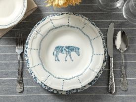 Zebra Porcelain Dinner Plate 24 Cm Blue