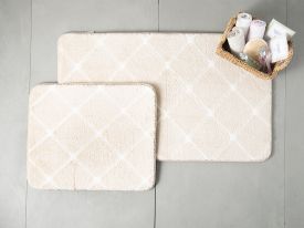 Tile Polyestere Bath Mat Set 50x75 Cm Stone
