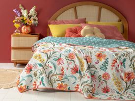 Spring Feel Double Person Multi-Purposed Quilt 200x220 Cm Light Pink