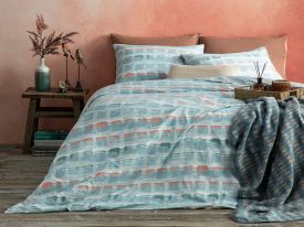 Blurred Check Cottony For One Person Duvet Cover Set Pack 160x220 Cm Celadon